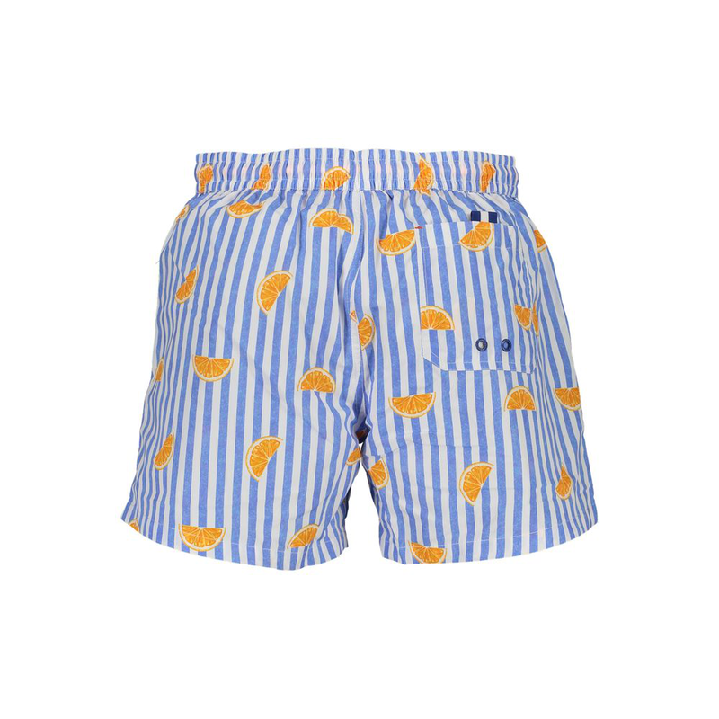Blu polyester men swimming trunk-null