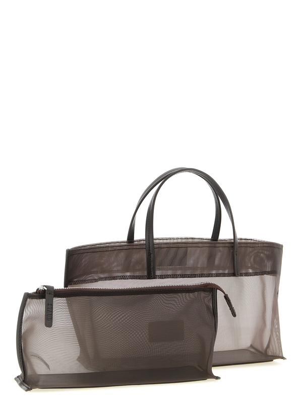 Brown polyamide tote bag-null