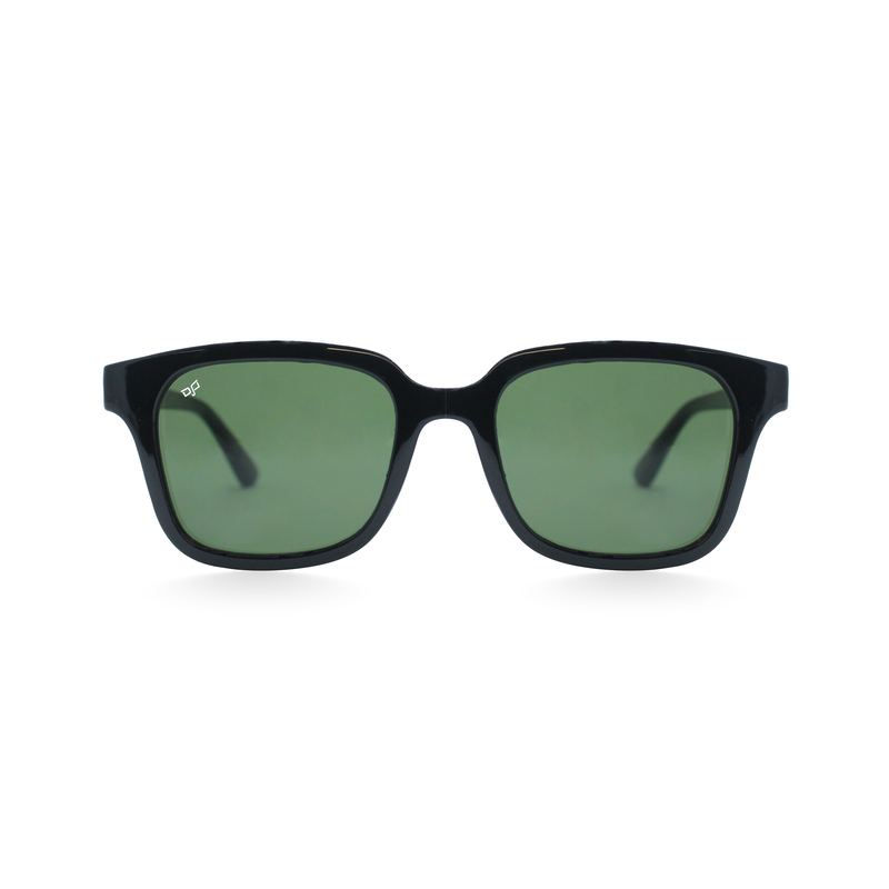 OJO junior sunglasses black frame and temples with green lenses rx image number null