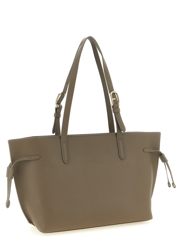 Gray calfskin tote bag-null