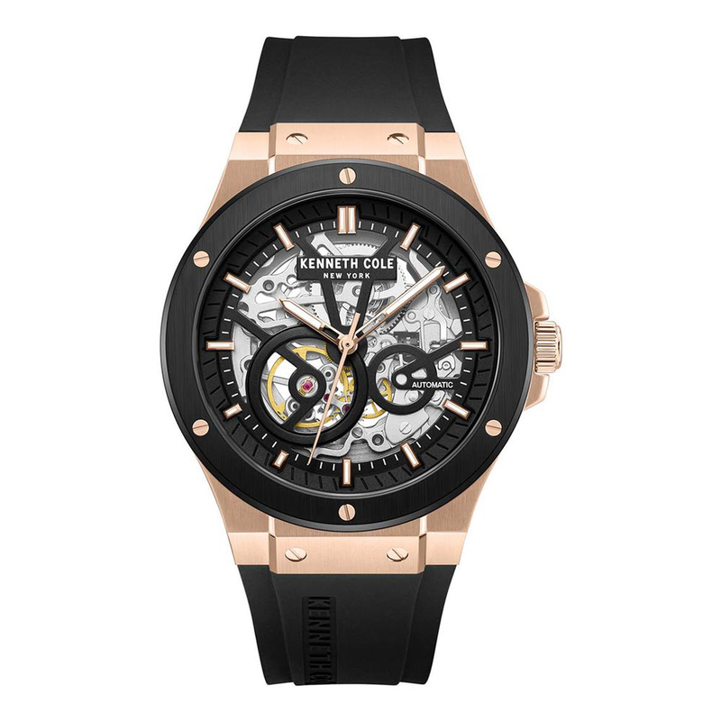 Black synthetic dress watch-null