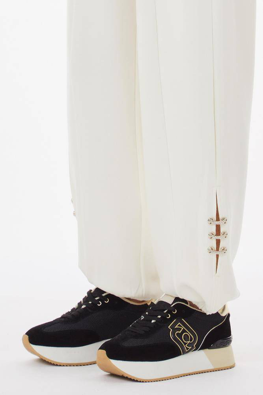Product image: Scuba trousers with bejewelled details-null