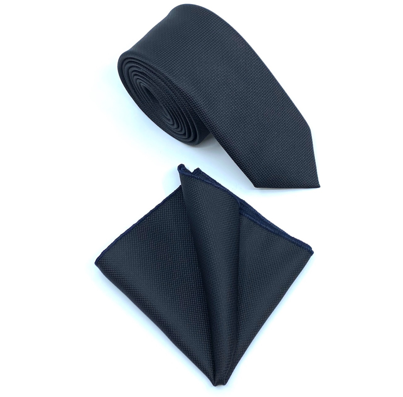 Micro-patterned tie with handkerchief image number null
