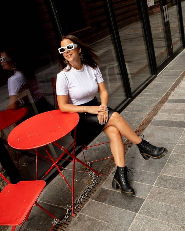 Dr. Martens jesy sandal lace up flared heel boots image number null