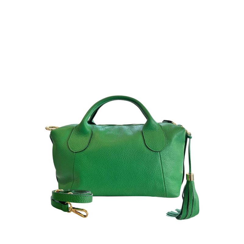 Green leather women handbag-null