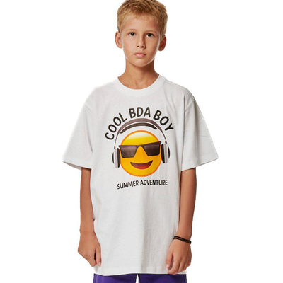 Boys short sleeve graphic t-shirt, White, medium