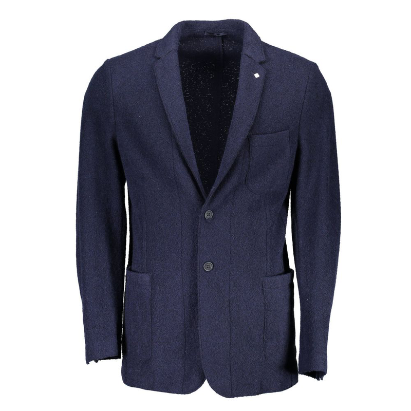 Blu wool men jacket-null