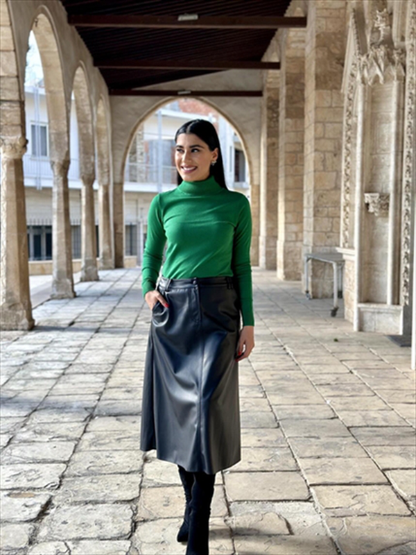 Midi skirt eco leather image number null
