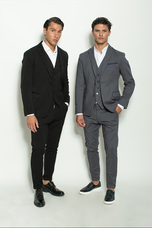 Hackers elastic slim fit textured blazer image number null