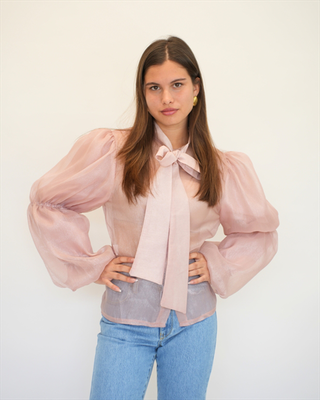 Blouse with ruffles 7133, Pink, medium