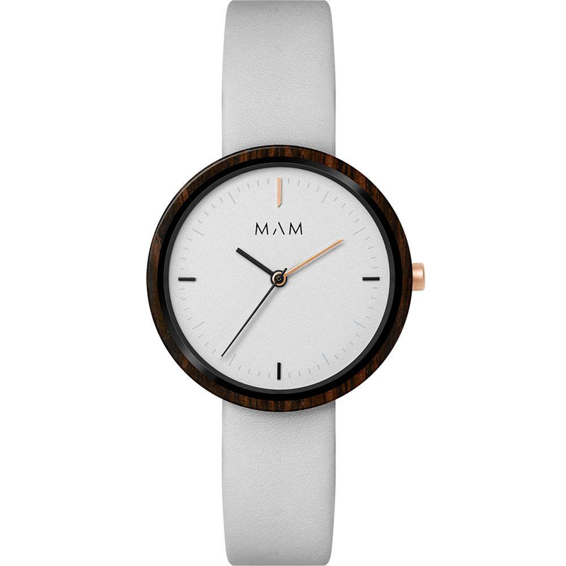 White leather dress watch-null