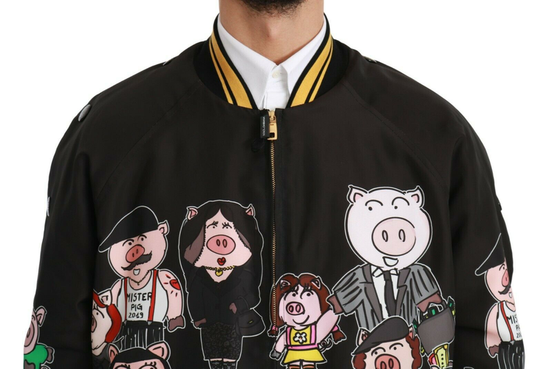 Black year of the pig bomber jacket-null