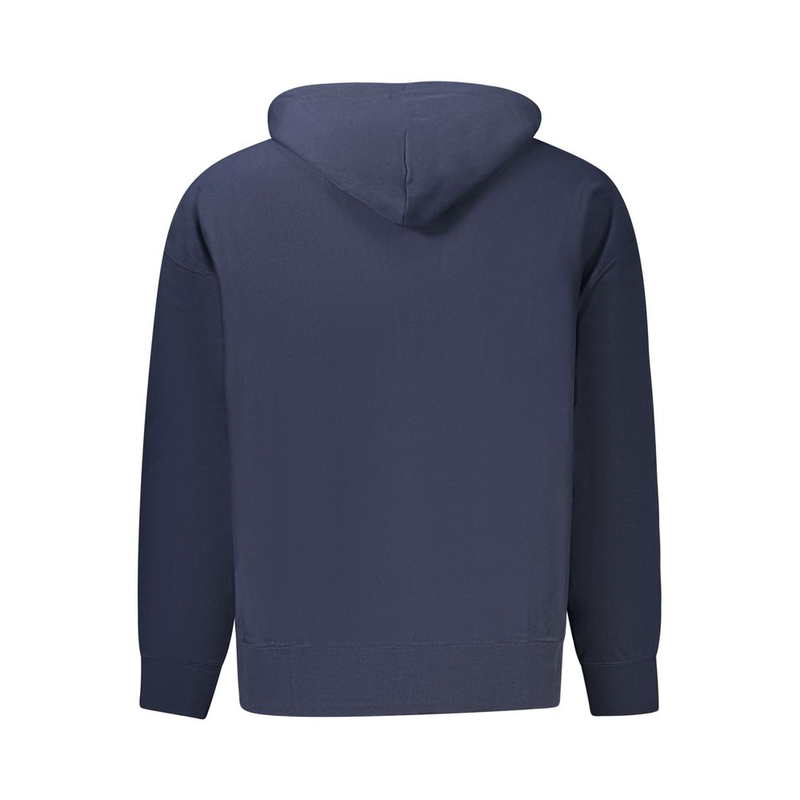 Blue cotton men's hoodie-null