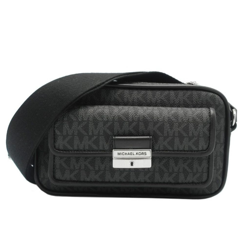 Black canvas crossbody bag-null