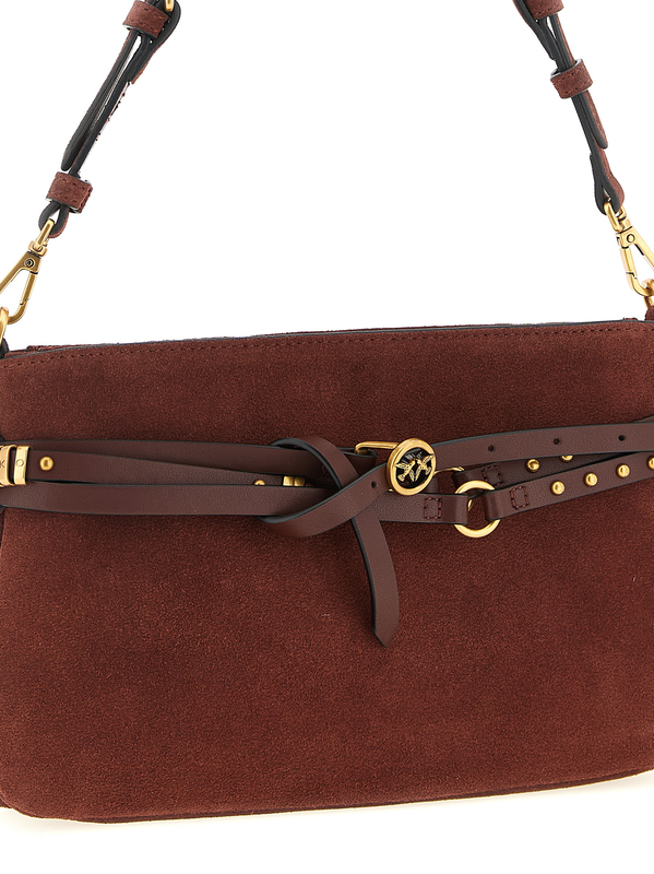Bordeaux lamb leather shoulder bag-null