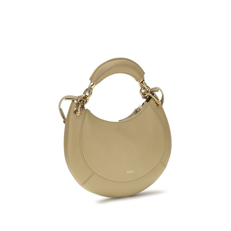 Beige calf leather bos taurus shoulder bag-null