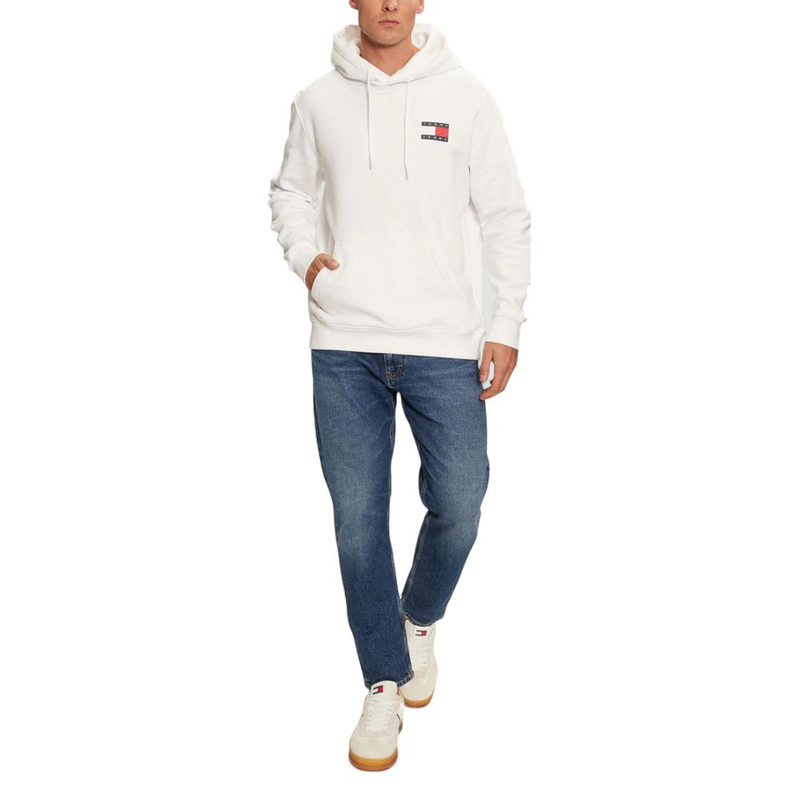 White cotton hoodie-null