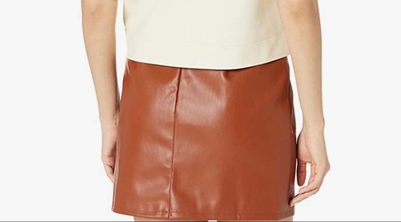 Kendall + kylie leather skirt ss21-414 gognac image number null