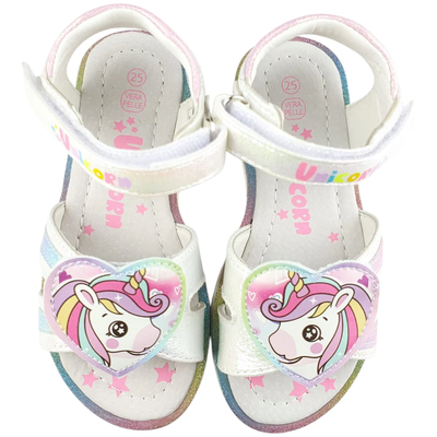 Disney s8010131s girls sandals, White, medium