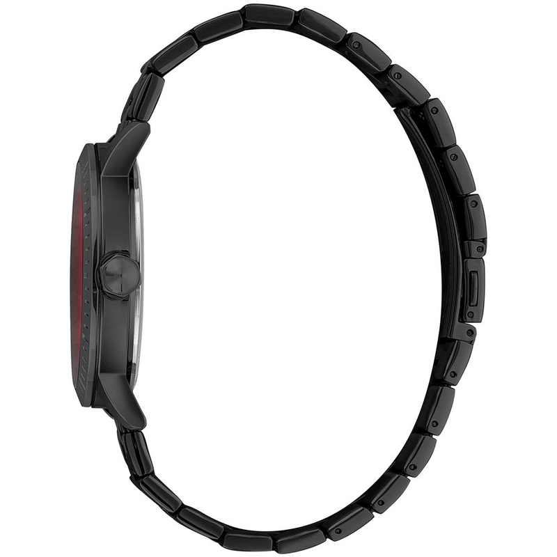 Black stainless steel dress watch-null