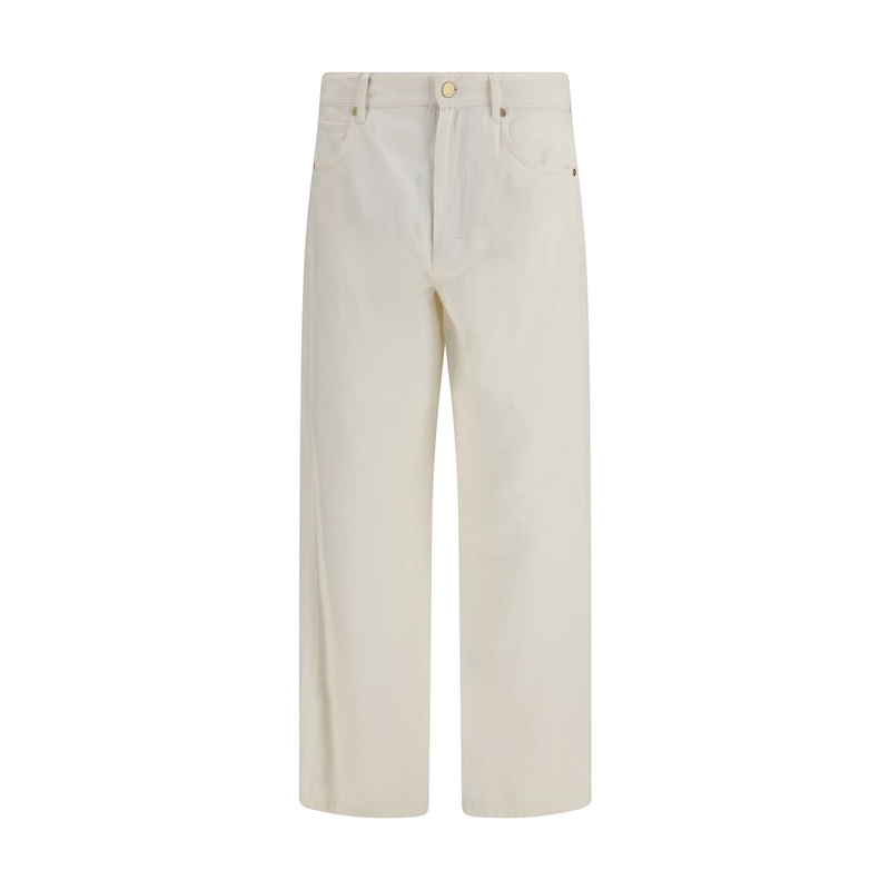 Beige cotton casual pants-null