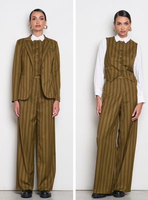 Beatrice striped blazer - green, Green, &Chi;&alpha;&kappa;&iota;, medium