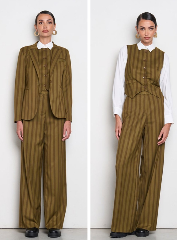 Beatrice striped blazer - green-null