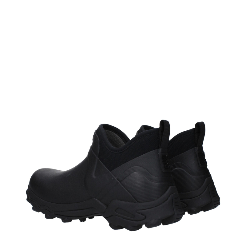 Black cotton ankle boots-null