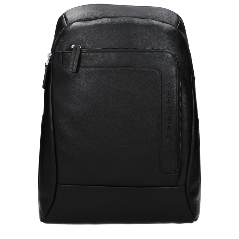 Black leather backpack-null