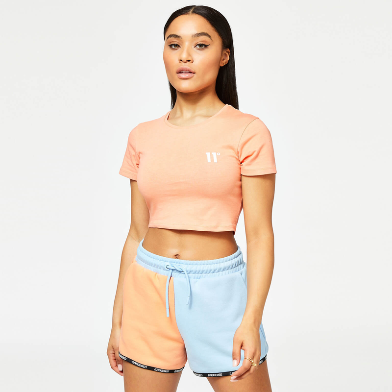 11 degrees women clothing core cropped slim fit ss t-shirt 11dw676-473 image number null