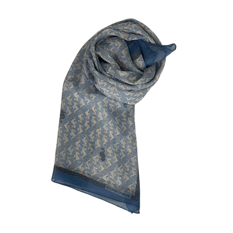 Blue silk women scarf-null