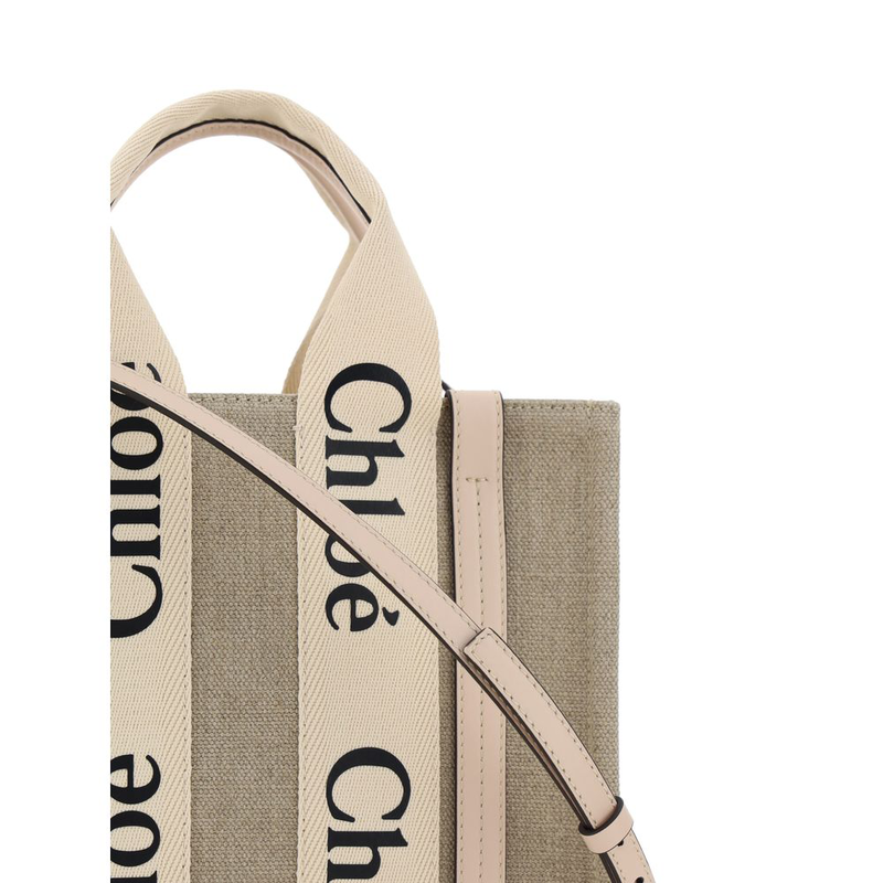 Brown linen handbag-null