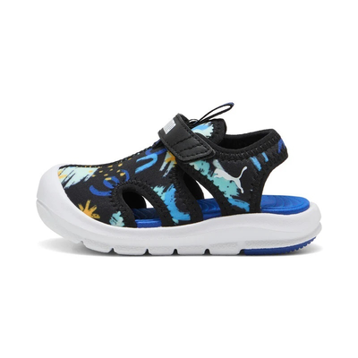 Puma infant run racer sandal, Black-blue, medium