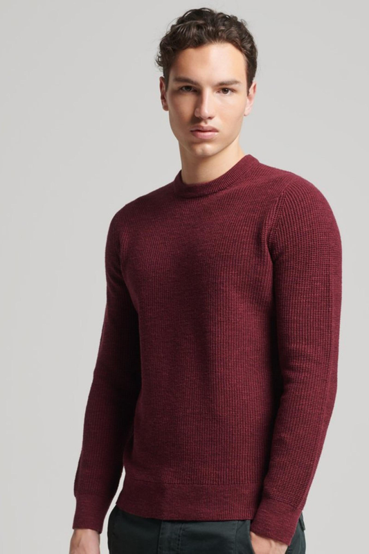 Vintage textured crew knitted top - superdry-null