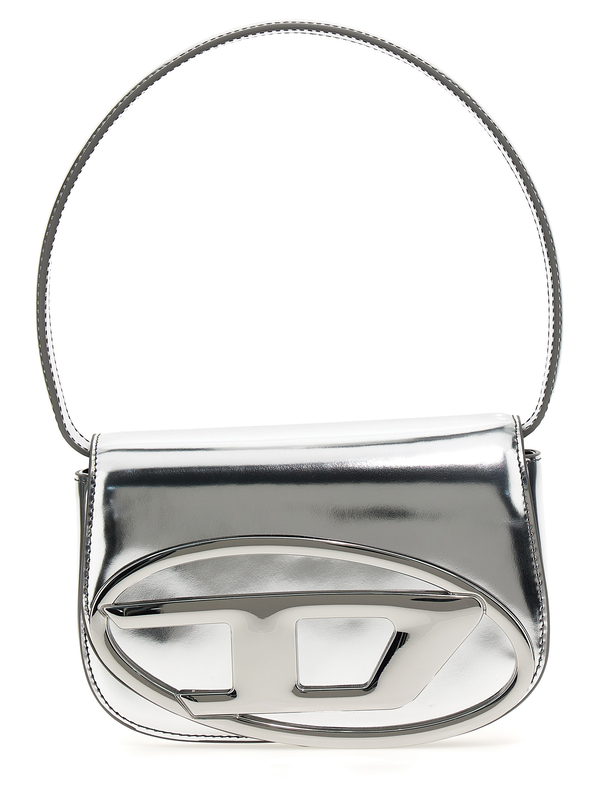 Silver cowhide shoulder bag-null