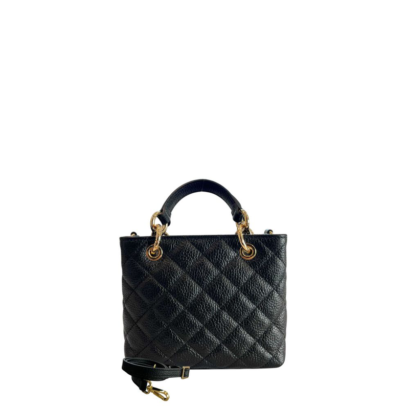 Black leather women handbag-null