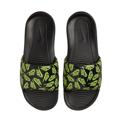 Victori one slide print, Black / Volt, medium