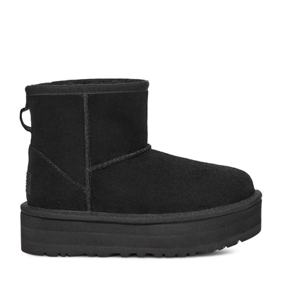 Ugg classic mini platform kids boot, Black, medium