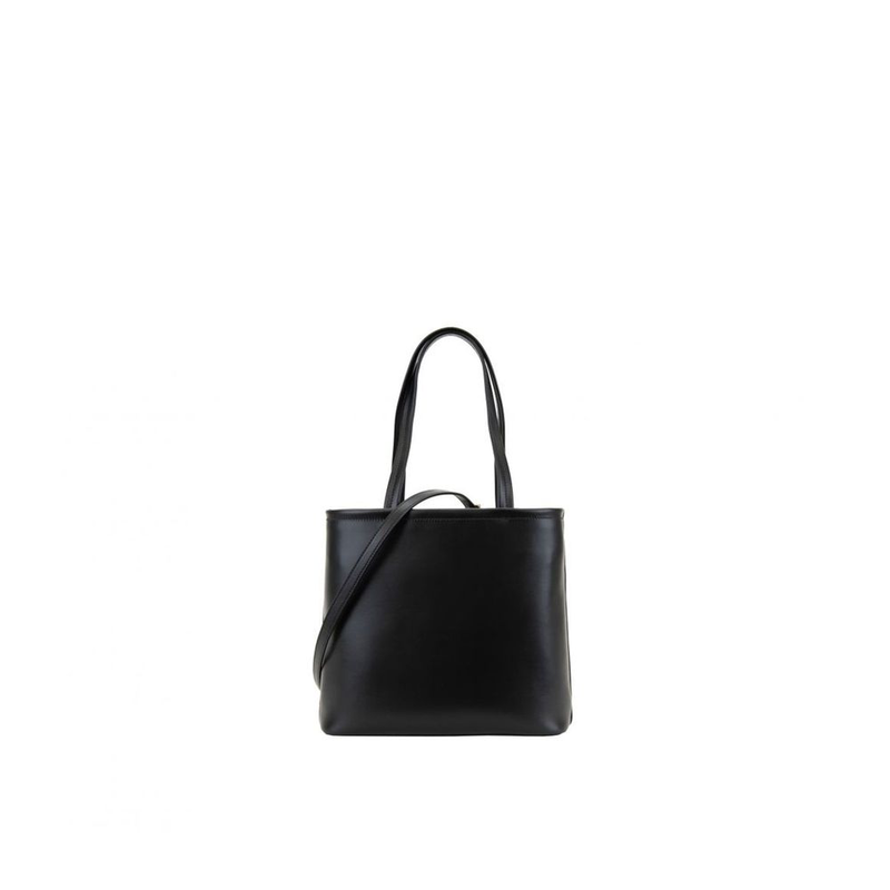 Black calfskin tote bag-null