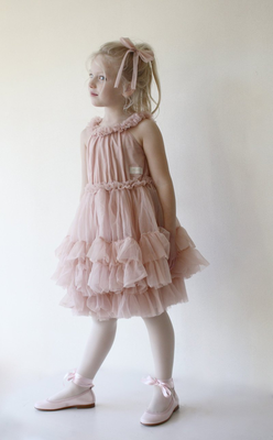 Dolly by le petit tom ruffled chiffon dance dress in  ballet pink