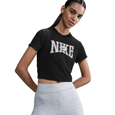 Nike sportswear womens slim cropped t-shirt street, Black, medium