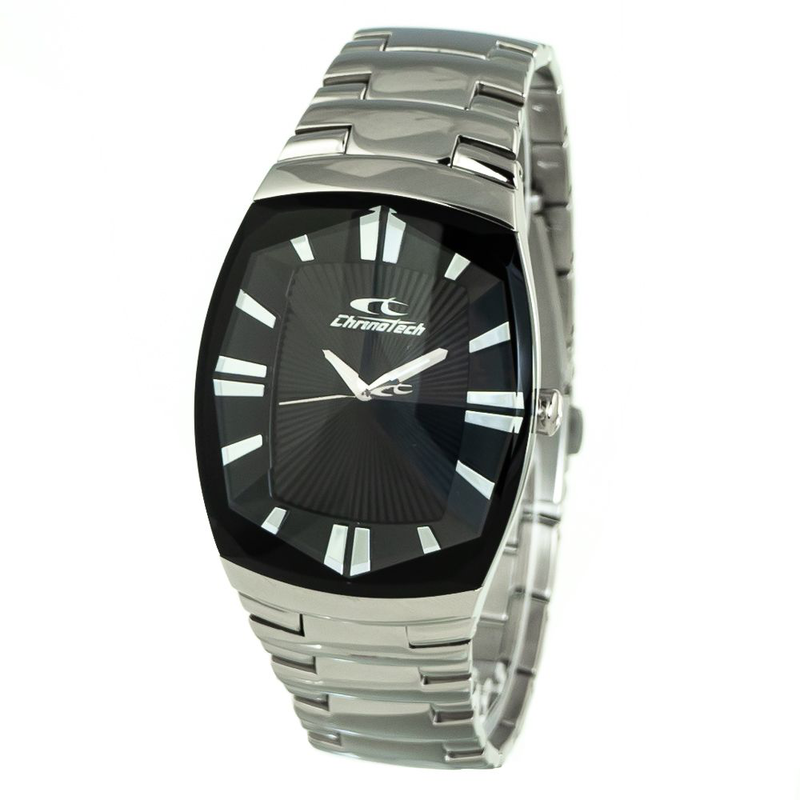 Silver stainless steel dress watch-null