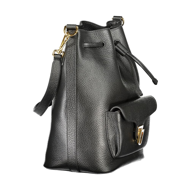 Black leather women handbag-null