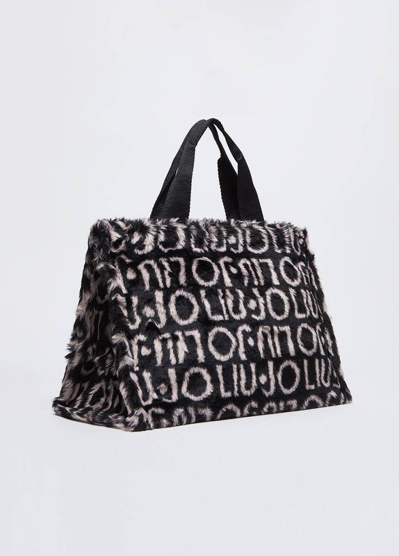 Liu Jo faux fur soft shopping bag aop-null