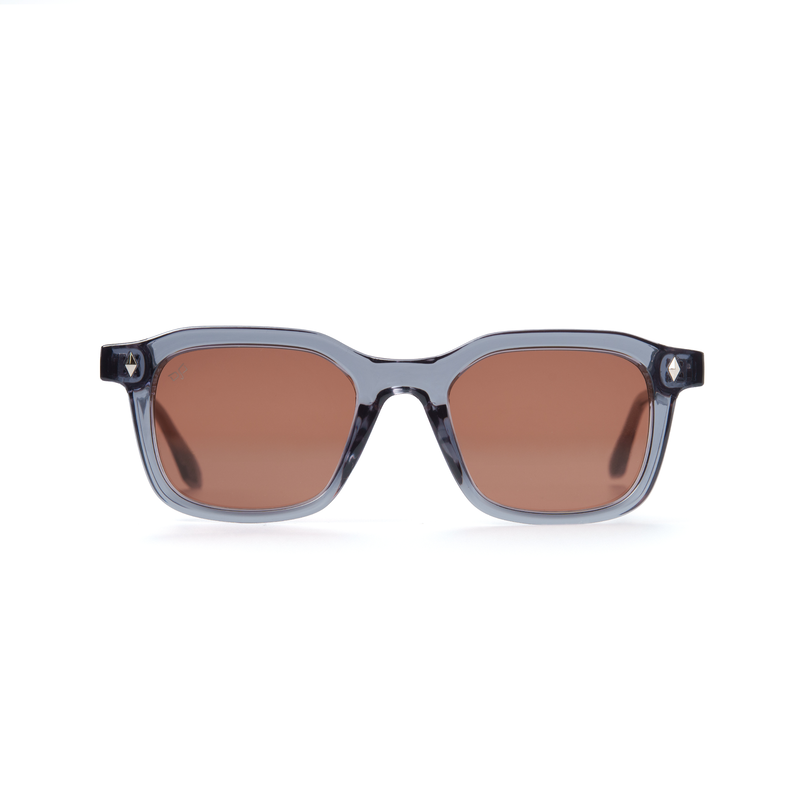 Product image: OJO sunglasses square clear blue frame and temples with brown lenses-null