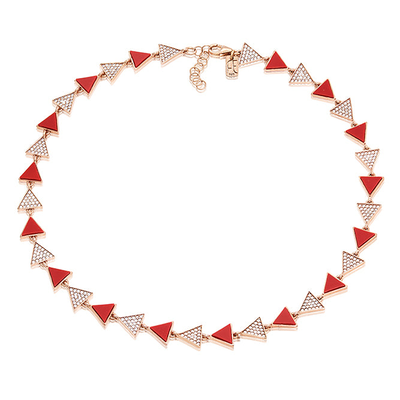 Hestia exclusive tennis choker, Red Enamel, medium