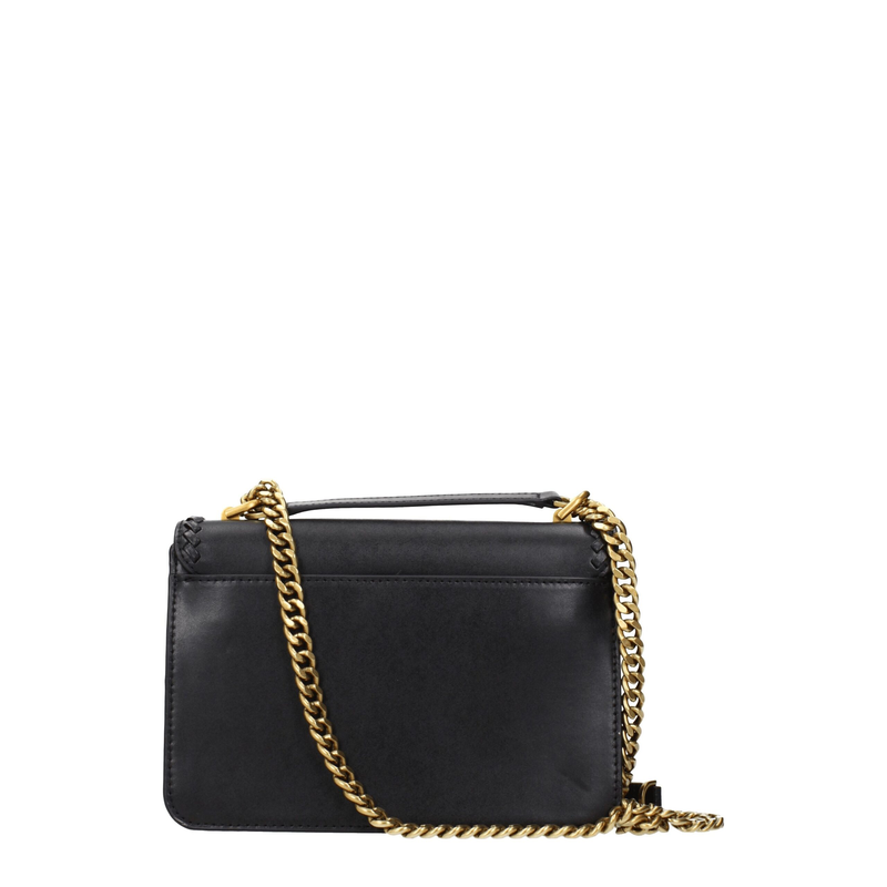 Black leather shoulder bag-null