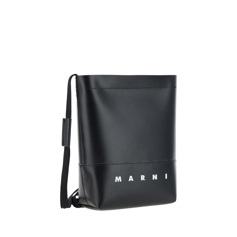 Black polyester shoulder bag-null