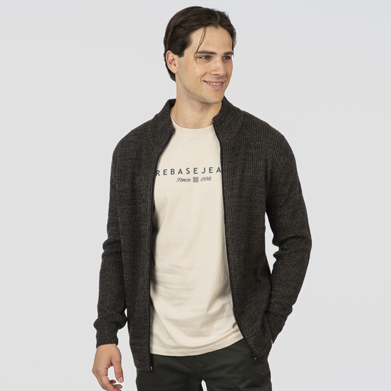 High neck knitwear cardigan-null