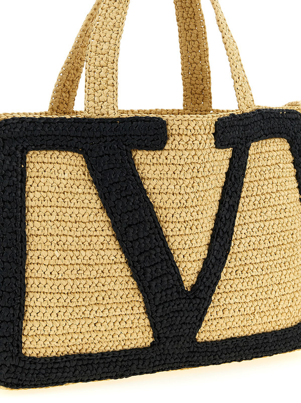 Black viscose tote bag-null